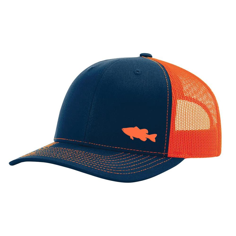 Bass Fishing Hat - Navy / Orange